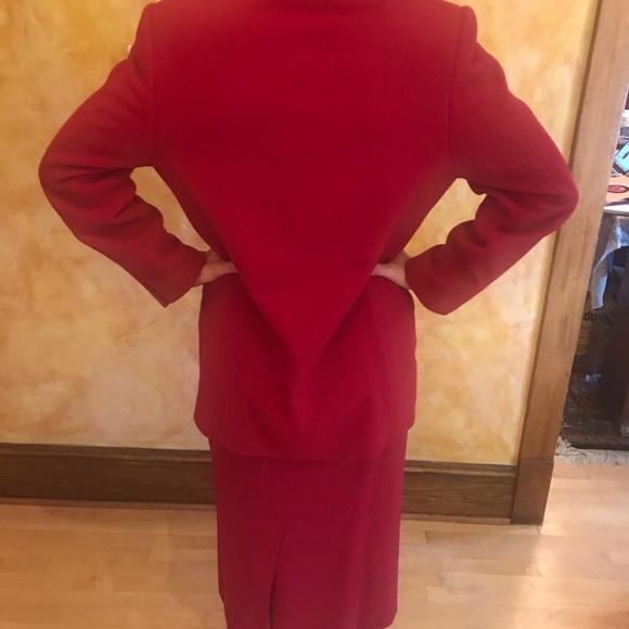 Vintage Wool & Cashmere Serena Ruby Red Jacket 8 - Picture 4 of 6